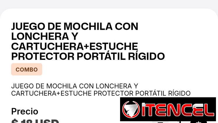 MOCHILA + LONCHERA+CARTUCHERA+ ESTUCHE