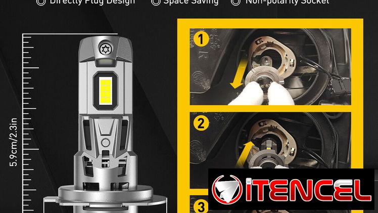 Pareja de bombillos H7 120W, 22000 Lumens, 12V (50 USD la pareja)