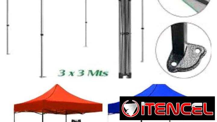 Carpas plegables 3 por 3 metros.