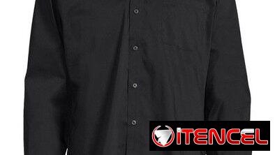 CAMISA NEGRA PARA HOMBRES GRANDES U OBESOS DE MANGAS LARGAS TALLA 3XL