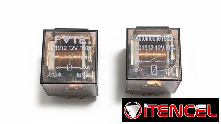 Relays de 30Ah, 40Ah, 80Ah y de 100Ah, 12 V de 4 y 5 patas, ( 5 USD cada uno)