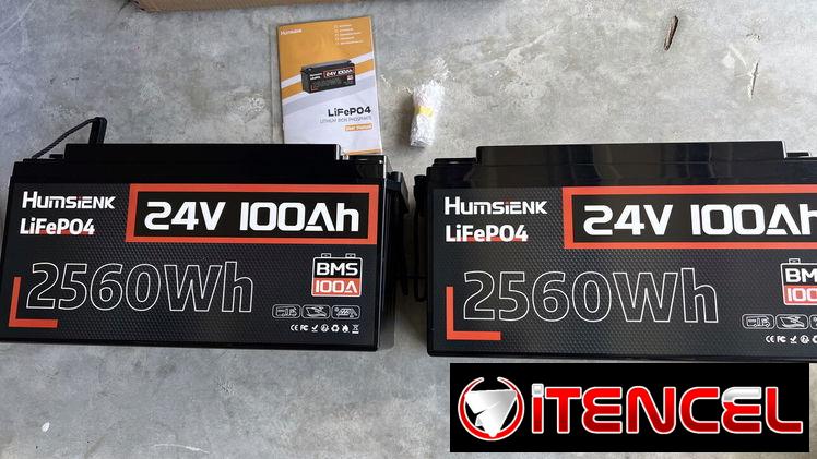 Baterias Humsienk 24V 100Ah LiFePO4 batería 15000 ciclo 100A BMS UP 2560Wh