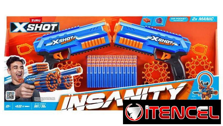 🔫🔥 ZURU X-SHOT INSANITY – PACK DOBLE MANIC BLASTERS DISPONIBLE 🔥🔫