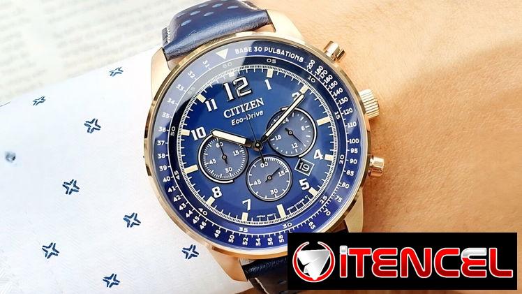 CITIZEN ECODRIVE CRONOGRAFO (CA4503-00L) PARA HOMBRE ,44MM , MANILLA DE PIEL AZUL CON ESFERA AZUL , A ESTRENAR  58049738