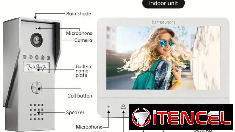 Timbre intercomunicador ,Videoportero con pantalla de 7 pulgadas , vision nocturna por cable video de alta calidad