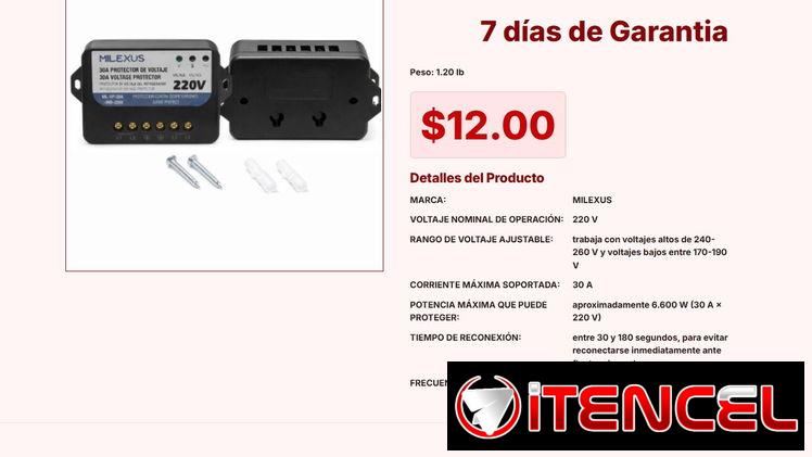 Protector de Voltaje Milexus 30A para Seguridad de Sistemas de Riego VPT#-0258