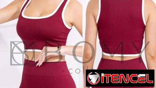 Conjunto Deportivo Acanalado de Top Corto y Shorts