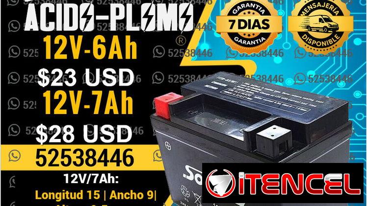BATERIA DE ACIDO-PLOMO PARA MOTO 12V/6AH y 2V/7AH