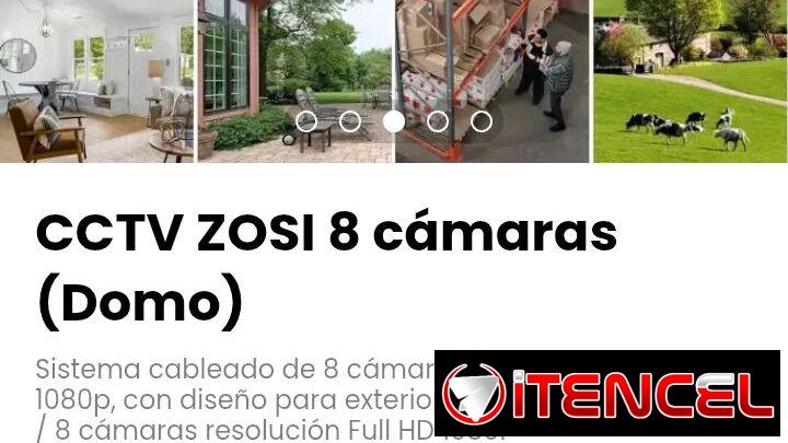 CCTV ZOSI 8 cámaras (Domo). Sistema 8 cámaras resolución Full HD 1080P. Para exteriores. Nuevo