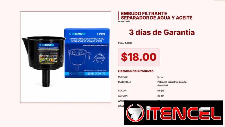 EMBUDO FILTRANTE SEPARADOR DE AGUA Y ACEITE VPT#-0119