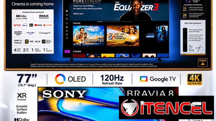 SONY BRAVIA 8 OLED 77” Smart TV google