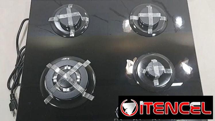 Cocina Empotrada 4 Quemadores de Gas Milexus con magneto, color negro superficie de cristal templado precio $250 USD