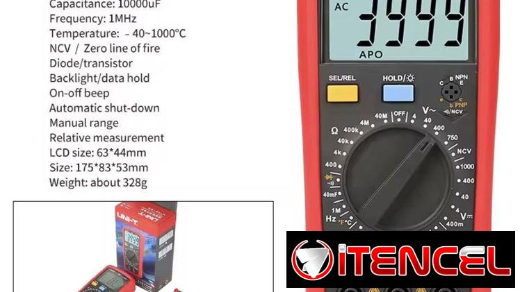 Multimetro de fabricación alemana UNI-T modelo UT39C +
