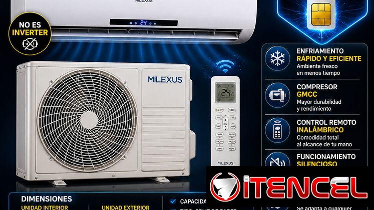 ❄️Split Mileux 1.5 Ton , Compresor GMCC ,Control remoto ,Oferta de 8GB de datos