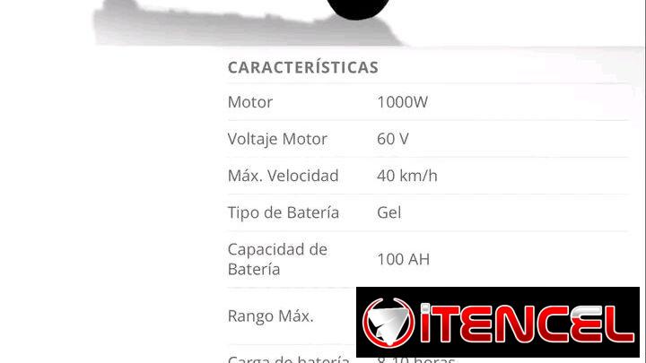 4800USD Triciclo RALY grande con techo y maletero con motor de 1000w y bateria de gel 100Ah