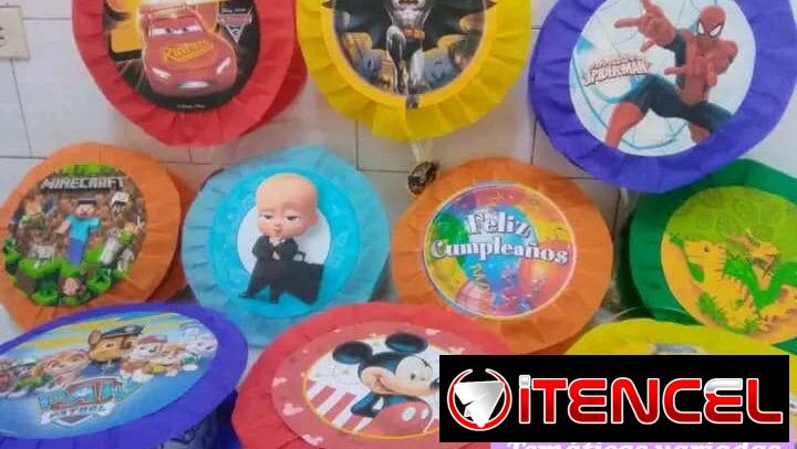 Piñatas, bolsas piñateras de 1.32lb y 3lb, velas, vasos, banderines, manteles, cortinas, juguetes, gorros, caretas,…