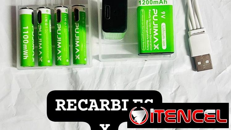 ⭐Par de Pilas Recargables TIPO C AAA 1100m  y  AA 3400mWh ⭐ Batería 9v 6F22 Recargable / Par 18650=15$ WhatsApp 53881002
