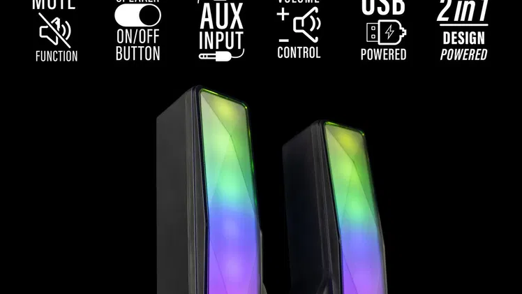 Periphio RGB 2.0 Channel Soundbar | videojuegoshabana.com