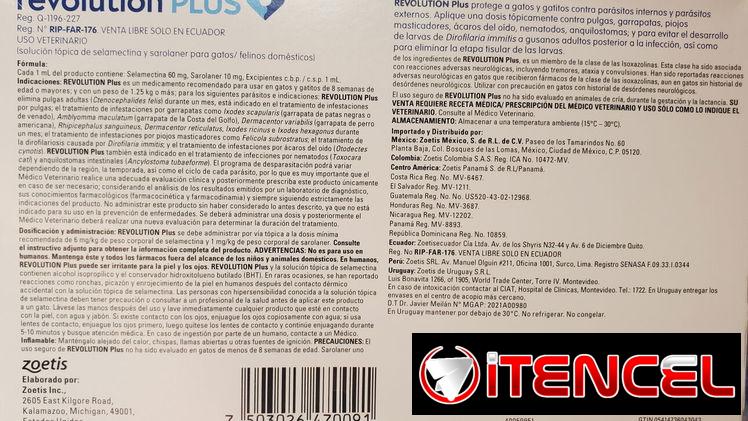 Revolution Plus para eliminar parásitos externos e internos en gatos