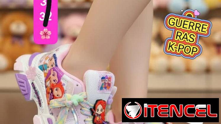 TENIS DE NIÑAS CORTE BAJO GUERRERAS K-POP CORDONES ARCOIRIS🌈  Alumbra💫