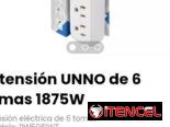 Extensión UNNO de 6 tomas 1875W. Modelo: PW5081WT. Nueva