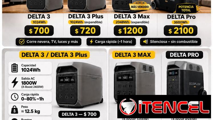 Ecoflow Delta 3 / 3 Plus / 3 Max/ Pro/⚡Entrega en 3 horas