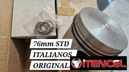 Fabricado en 1980 – JUEGO DE PISTONES ITALIANOS DE 76mm STD con AROS y PASADORES, fabricación Italiana original.