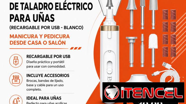 Taladro Eléctrico para Uñas Recargable por USB | Kit Profesional de Manicura en La Habana