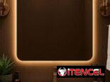 🪞Espejo Táctil con luces LED y bordes dorados 💛. El precio varía según la medida.