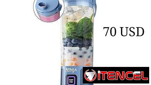 Batidora NINJA portátil BC151NV BLAST inalámbrica, recipiente 18oz en TRITAN libre de BPA, USB-C, con tapa hermética