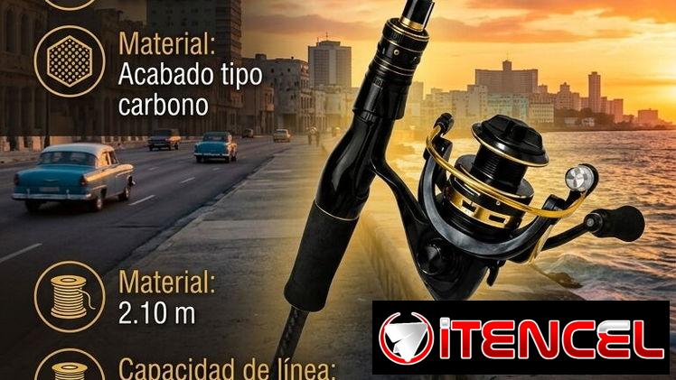 🎣 CAÑA Y 🐟 CARRETE DE SPINNING 2.10 M. MENSAJERÍA CIN FACTURA. 📲 TL 54833699