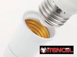 Sócalo para bombillo. Cable flexible e interruptor. Portabombillo. Base para bombillo