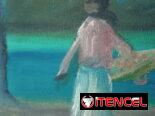 Pintura que evoca nostalgia del campo cubano, un viaje y costumbres de la isla.