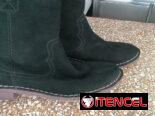 Zapatos negros de mujer – Botas altas de gamuza – Calzado elegante femenino – Botín clásico mujer – Zapato urbano suela