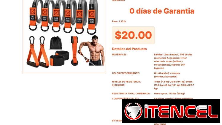 Kit de bandas de resistencia que ofrece hasta 68 kg combinados hoy pro VPT#-0160