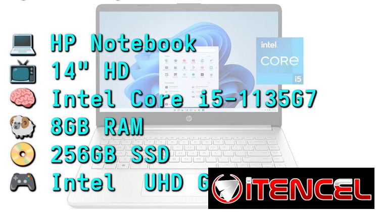 LAPTOP 🎁NUEVA🎁📦CAJA, HP Notebook (14-dq2078wm), 14″ HD IPS, Intel Core i5-1135G7, 8GB RAM, 256GB SSD