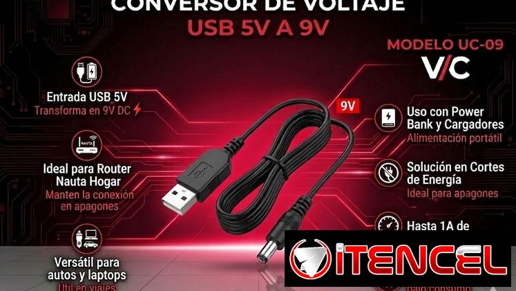 Cable 5V a 9V para Router — 💲10 USD