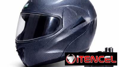 Casco Integral De Fibra De Carbono + Candado Con Alarma