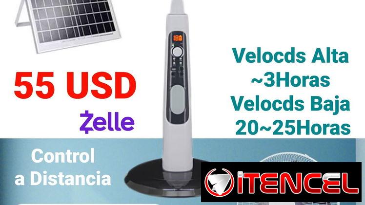 🌀 Ventilador Recargable 18″ con Panel Solar – ¡Hasta 25 Horas de Duración!