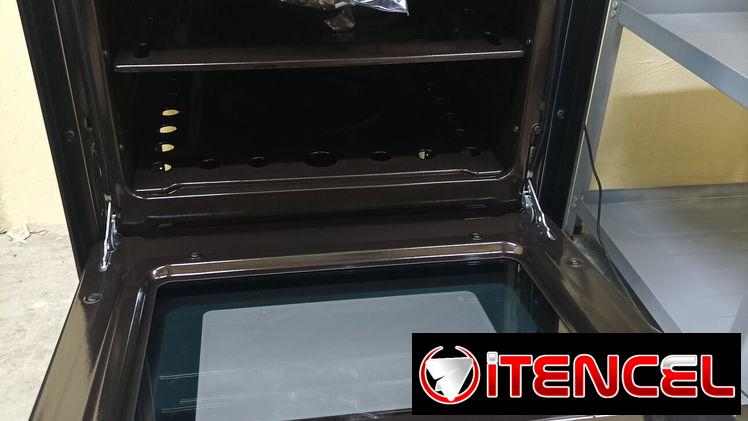 Cocina gas horno, Rudenkov, 4 hornillas, magneto, acero inoxidable, tapa de cristal -mensajería gratis