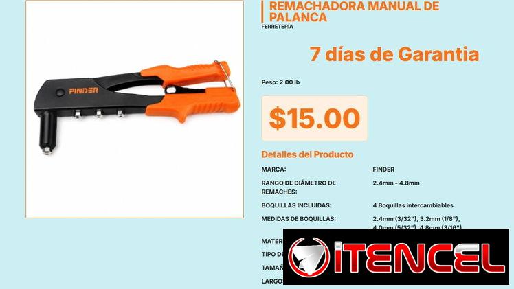 Remachadora Manual Finder de 10 Pulgadas: Cuerpo de Acero de Alta Fuerza Real VPT#-0429