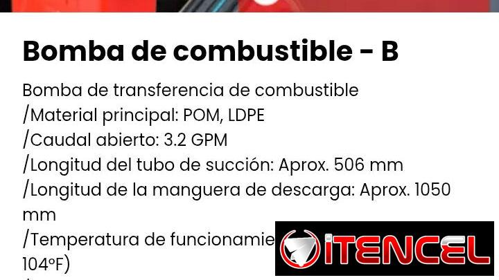 Bomba de combustible – B. Bomba de transferencia de combustible. Nueva