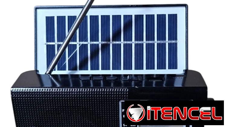 Radio recargable AM/FM con Linterna y Panel Solar