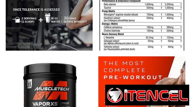Pre entreno Vapor X5 Muscletech 30 servicios pomos sellados