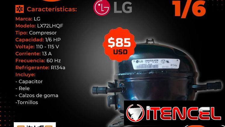 ❄️ PARA NEVERAS-REFRIS-OTROS ❄️ COMPRESORES LG DE 1/6 Y 1/8. CONTAMOS CON MENSAJERÍA Y GARANTÍA 1 MES.