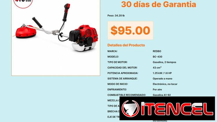 Chapeadora Redbo de 43 cm³ con Capacidad de Corte de Hilo de Nylon VPT#-0086