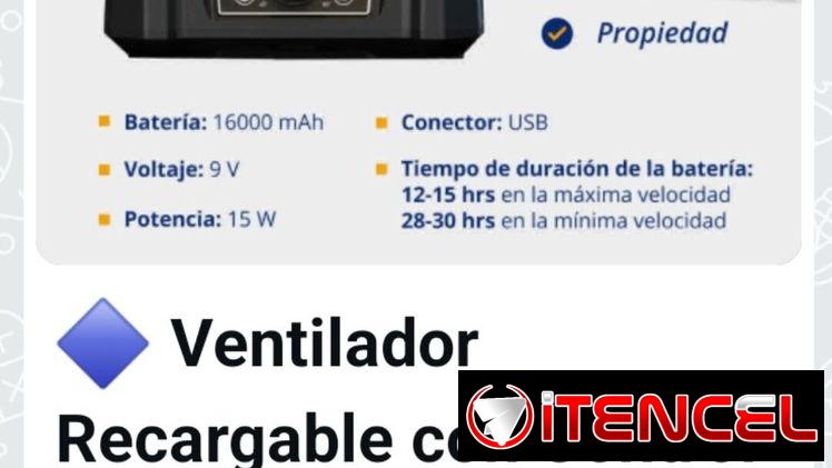 Ventilador recargable