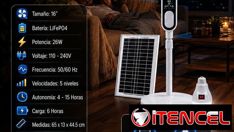 💡OTRO💡 VENTILADOR RECARGABLE MARCA STAVEL CON P.SOLAR Y BOMBILLO LED. FACTURA Y GARANTÍA. 📲 54833699