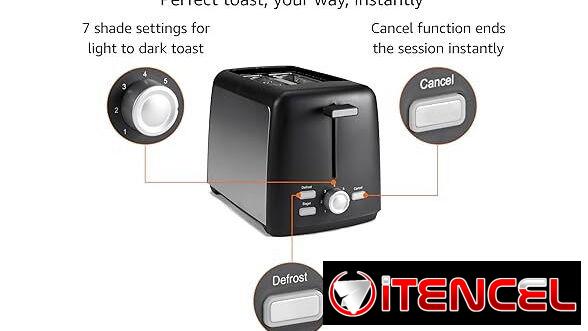 🍞🔥 Tostadora Amazon Basics 2 Rebanadas 800W | 7 Niveles | Bagel/Defrost/Cancel | ENVÍO DISPONIBLE * + GARANTÍA**
