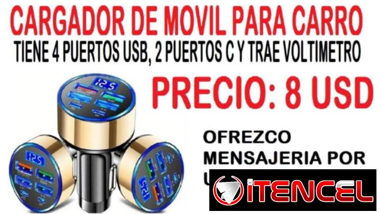 CARGADOR DE CELULARES PARA SU AUTO